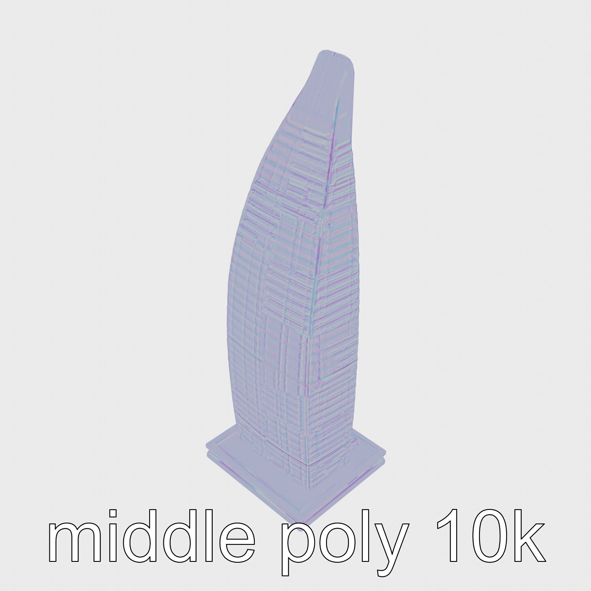 Futuristic Skyscraper Architectural Structure Low-poly 3D model_19