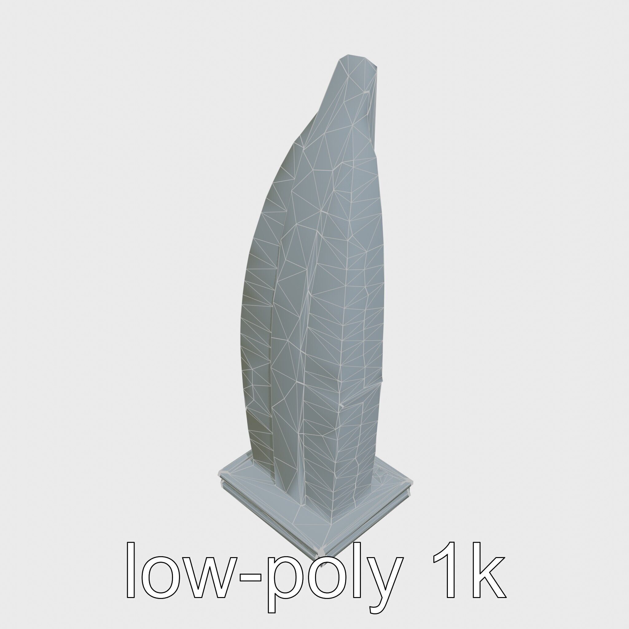 Futuristic Skyscraper Architectural Structure Low-poly 3D model_18