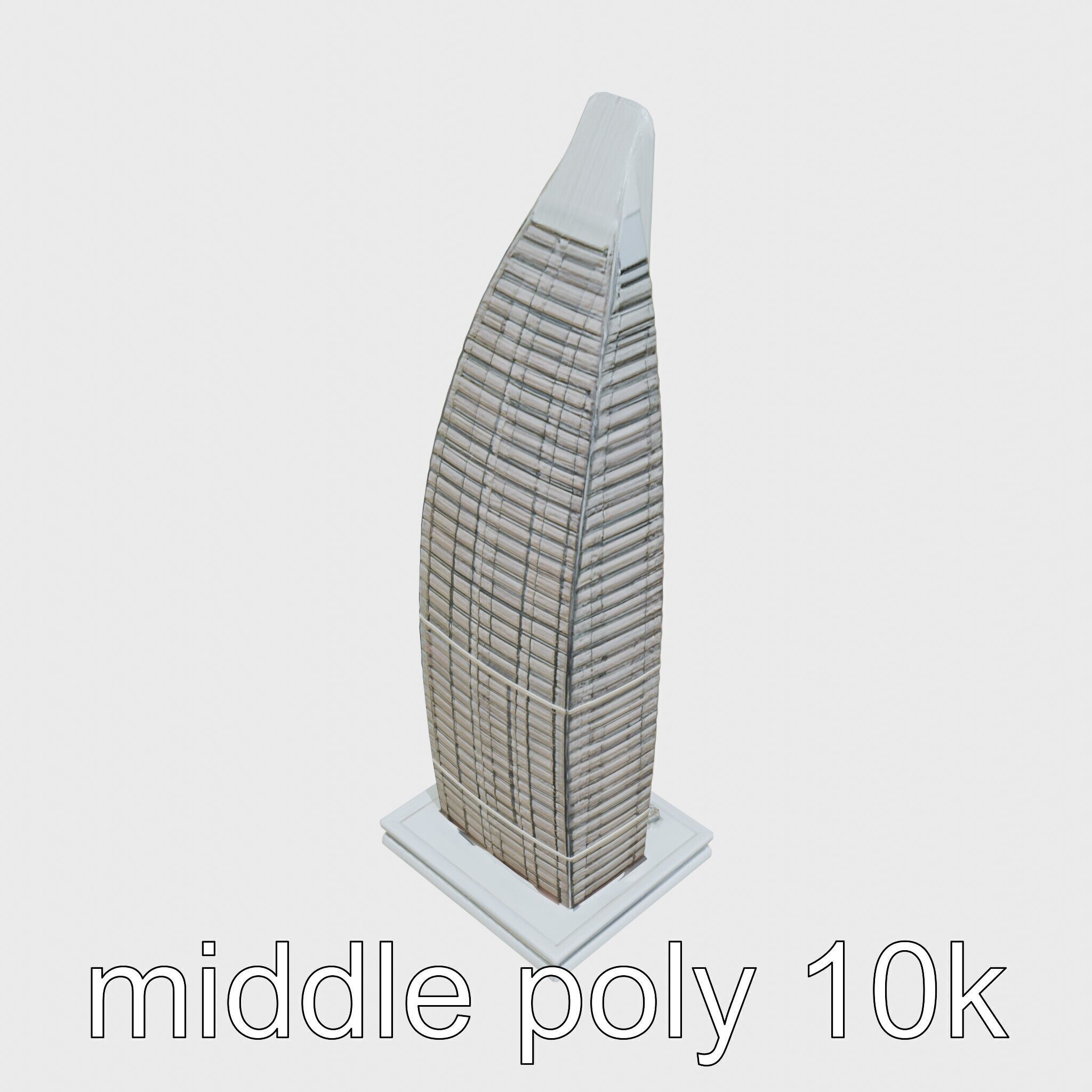 Futuristic Skyscraper Architectural Structure Low-poly 3D model_9