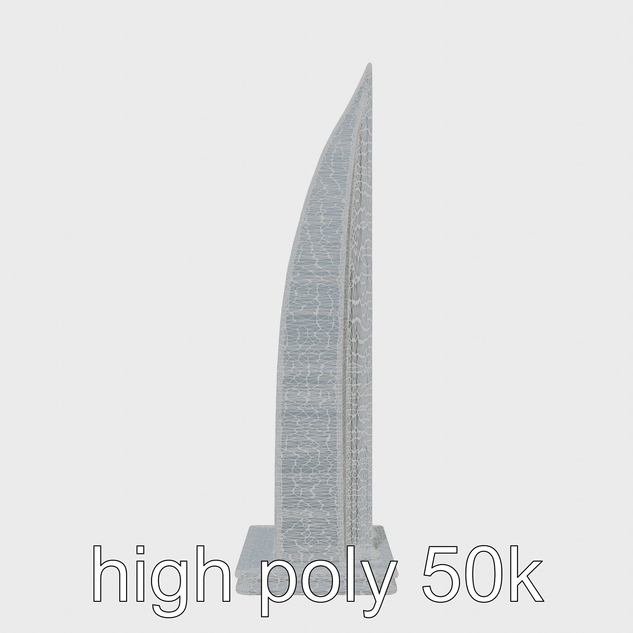 Futuristic Skyscraper Architectural Structure Low-poly 3D model_16