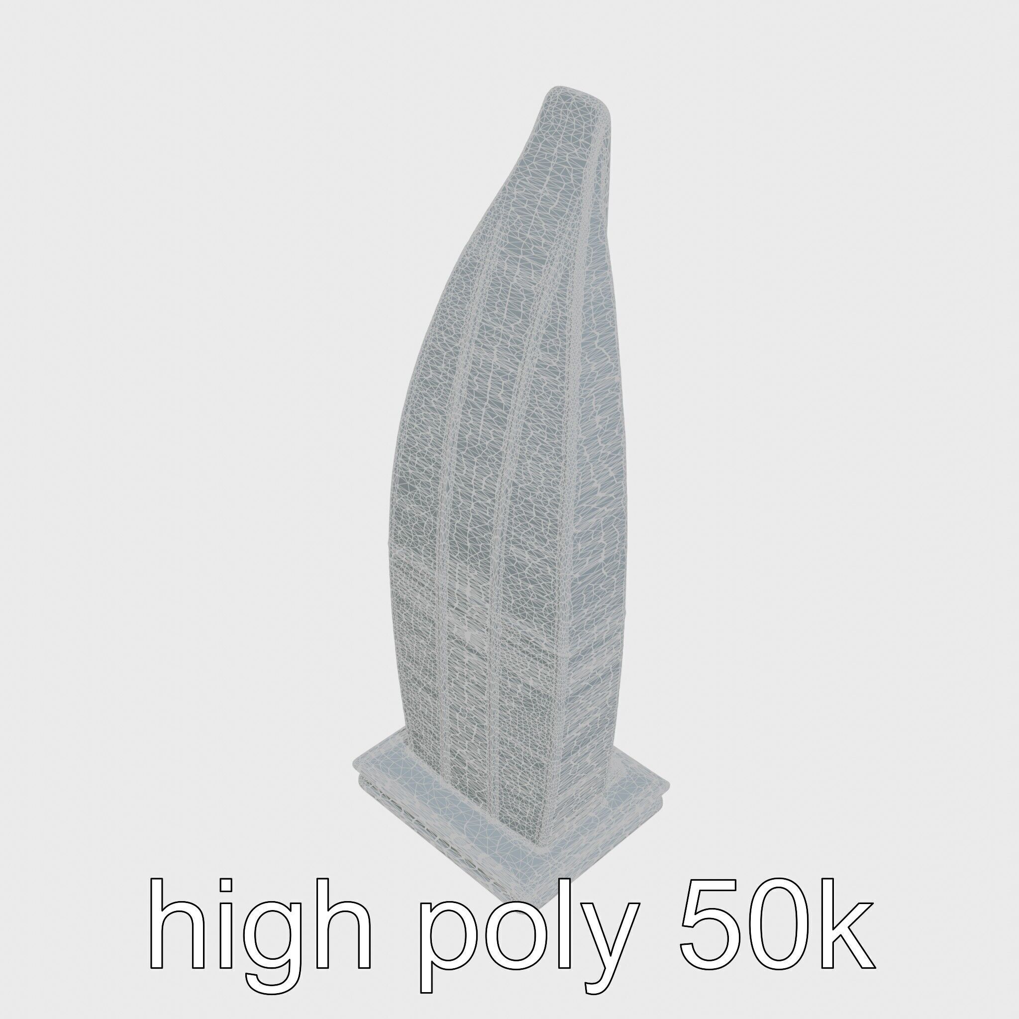 Futuristic Skyscraper Architectural Structure Low-poly 3D model_29