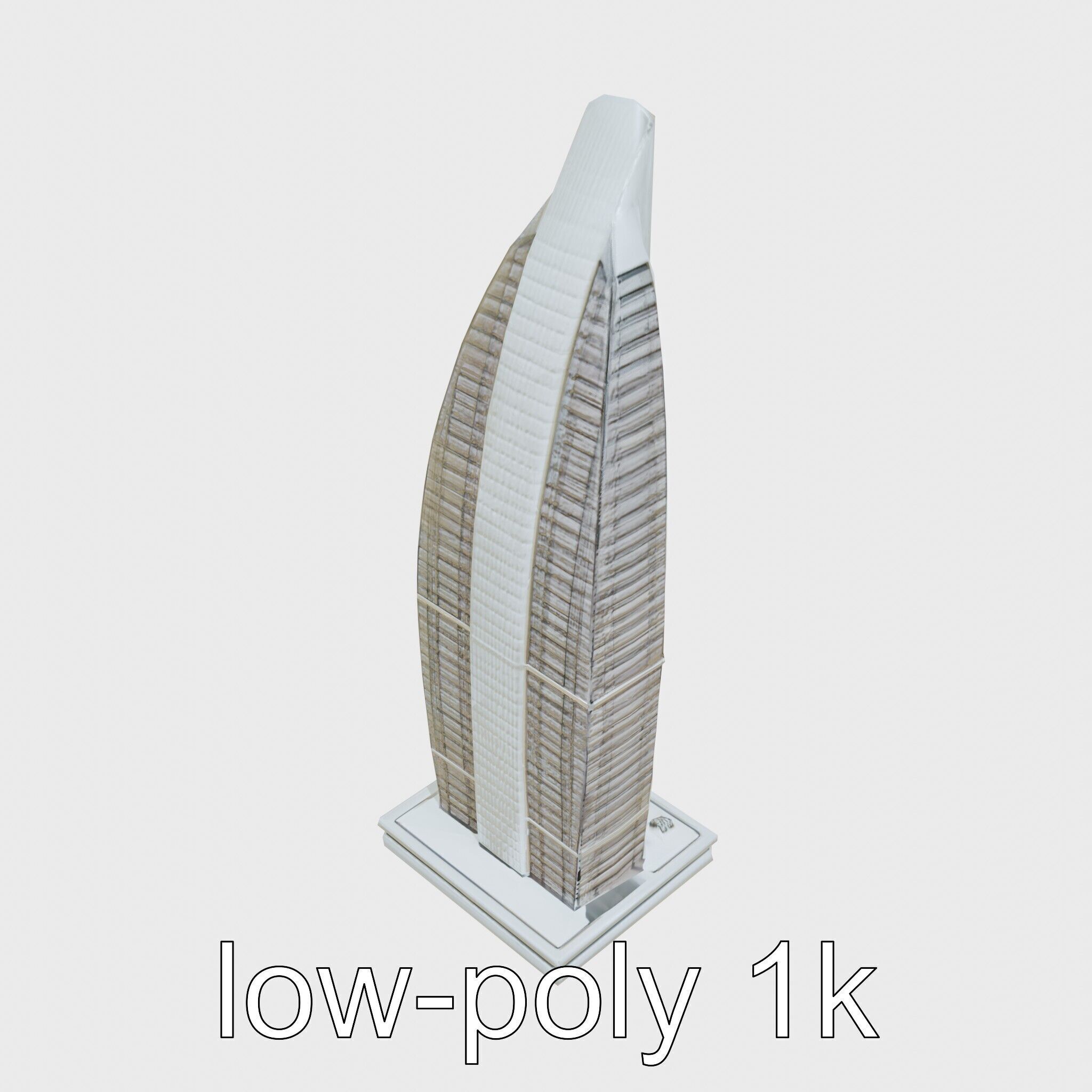 Futuristic Skyscraper Architectural Structure Low-poly 3D model_26