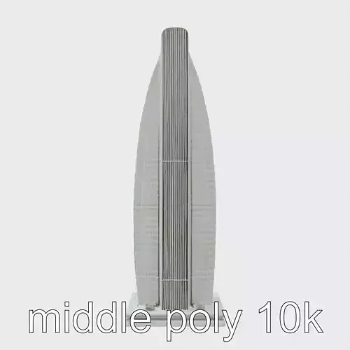 Futuristic Skyscraper Architectural Structure Low-poly 3D model