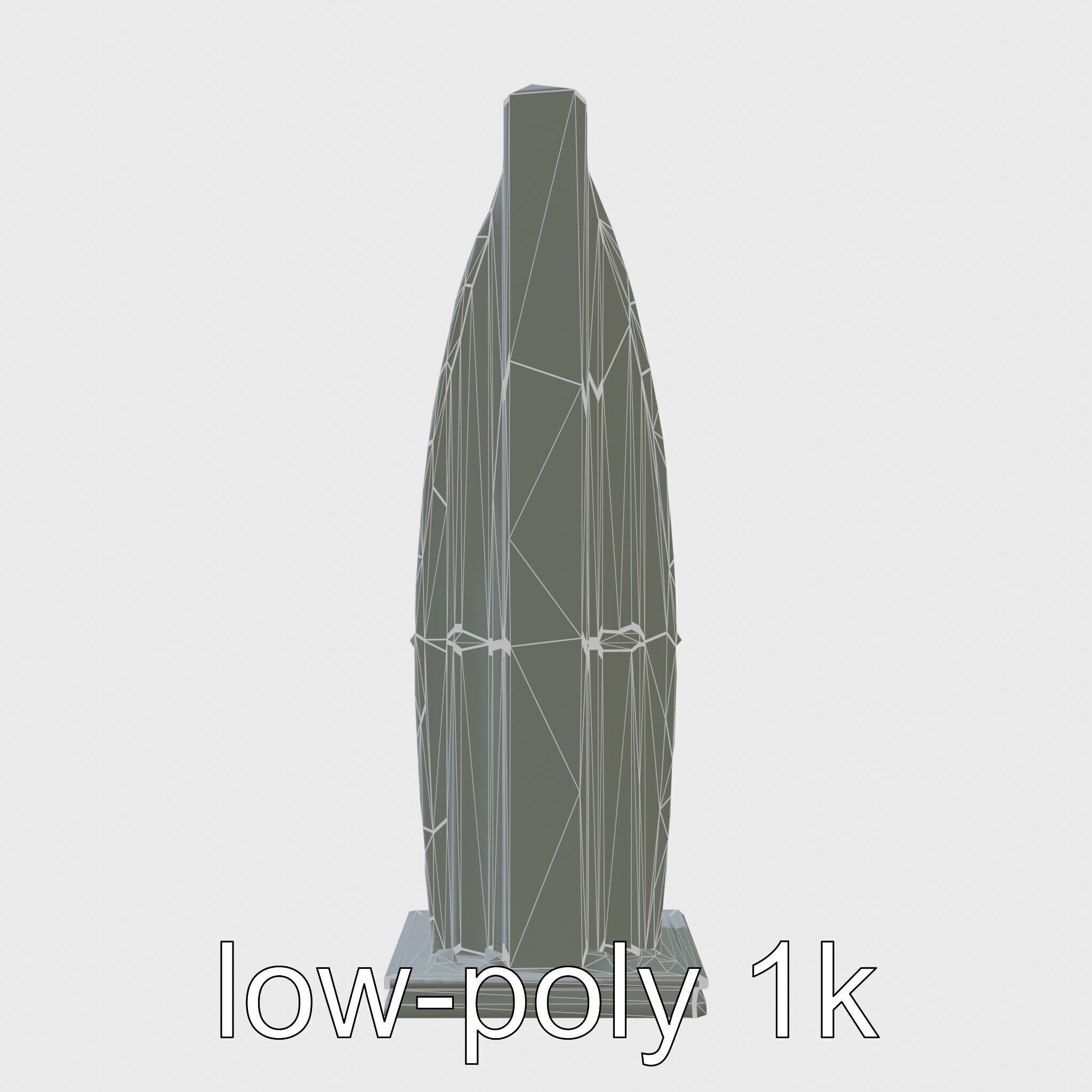 Futuristic Skyscraper Architectural Structure Low-poly 3D model_7