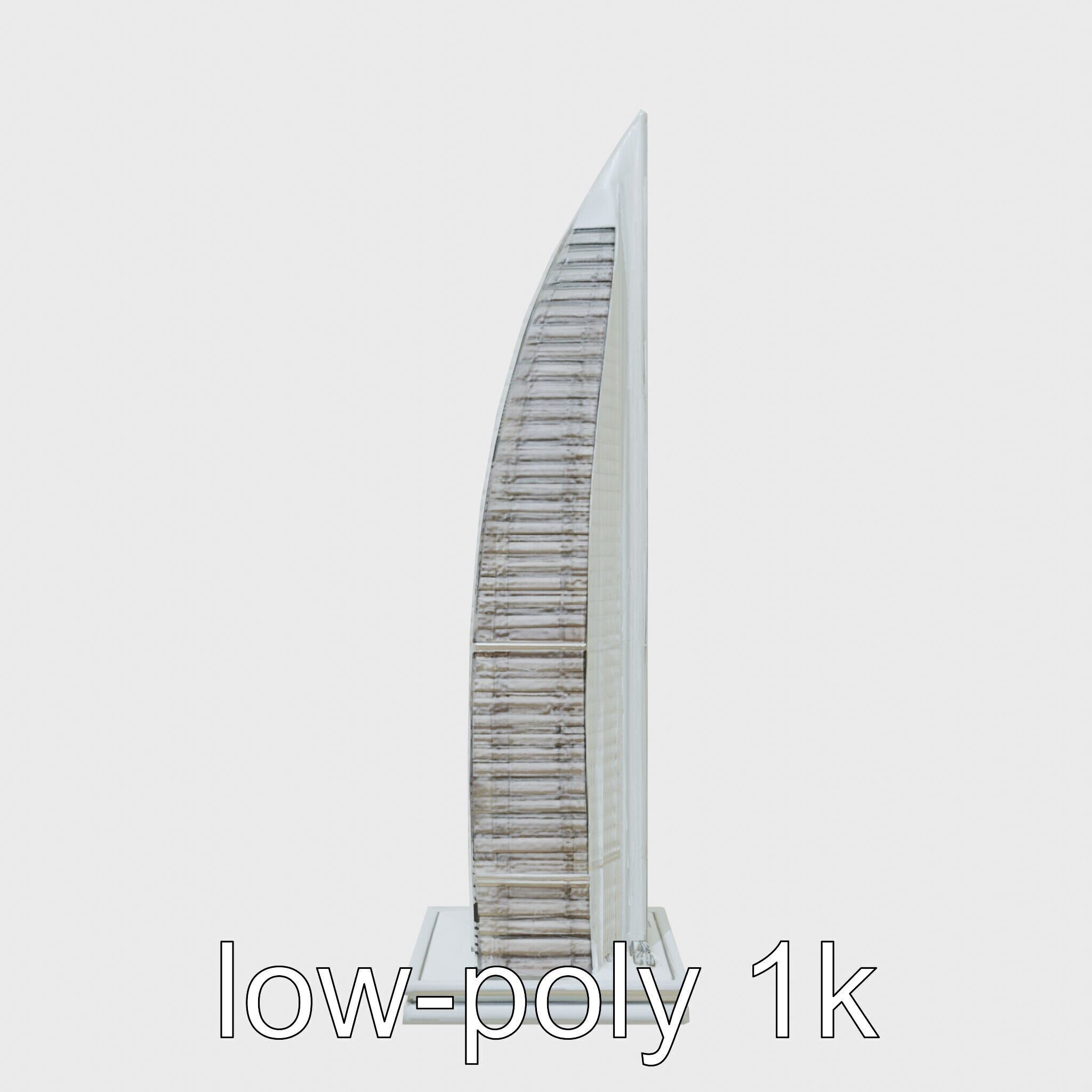 Futuristic Skyscraper Architectural Structure Low-poly 3D model_21
