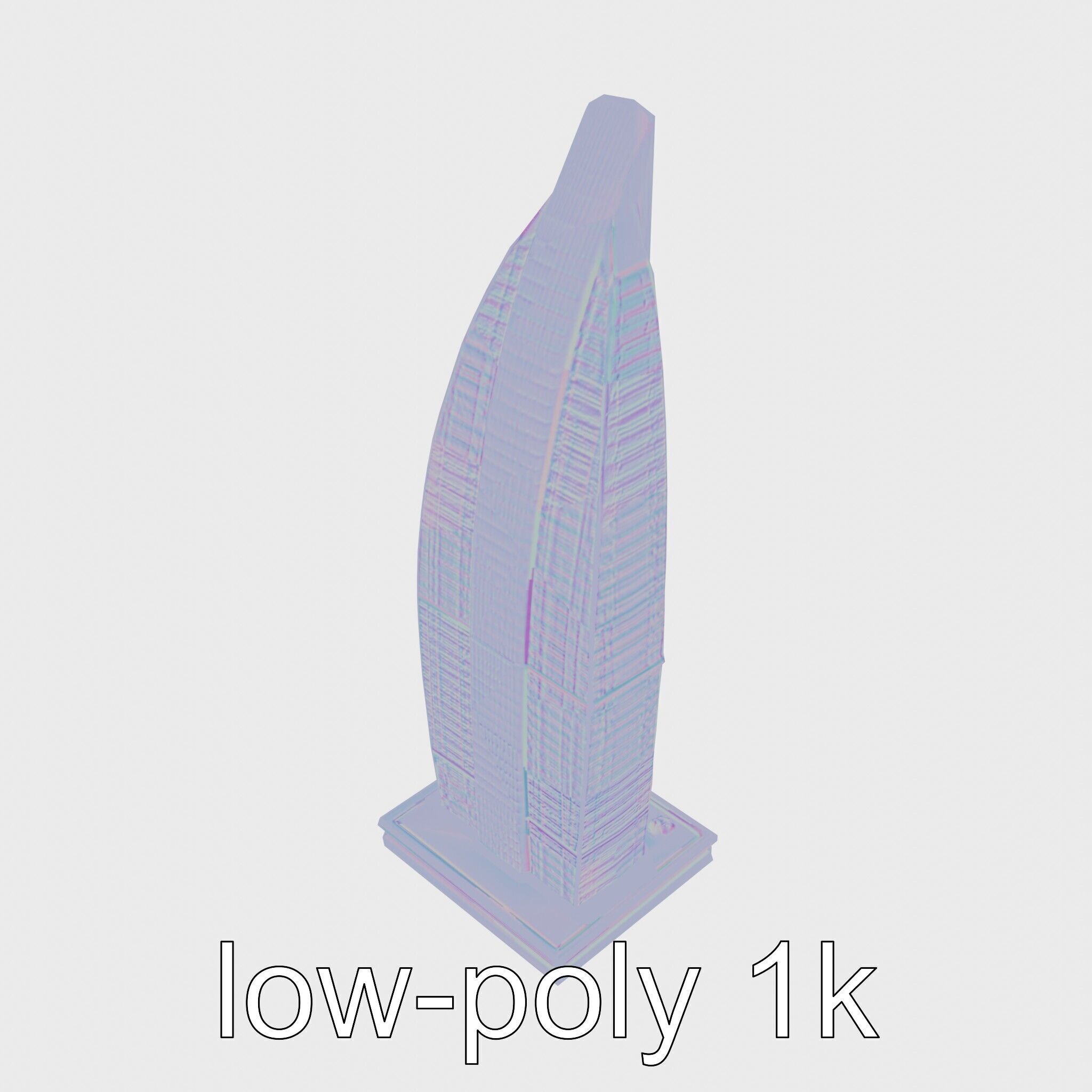 Futuristic Skyscraper Architectural Structure Low-poly 3D model_17