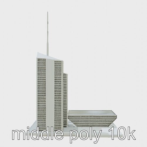 Futuristic Skyscraper City Skyline Model Low-poly 3D model