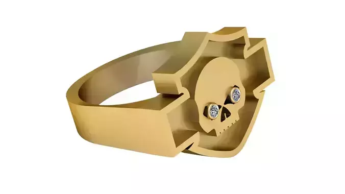 SKULL FACE RING 3D PRINTABLE MODEL 