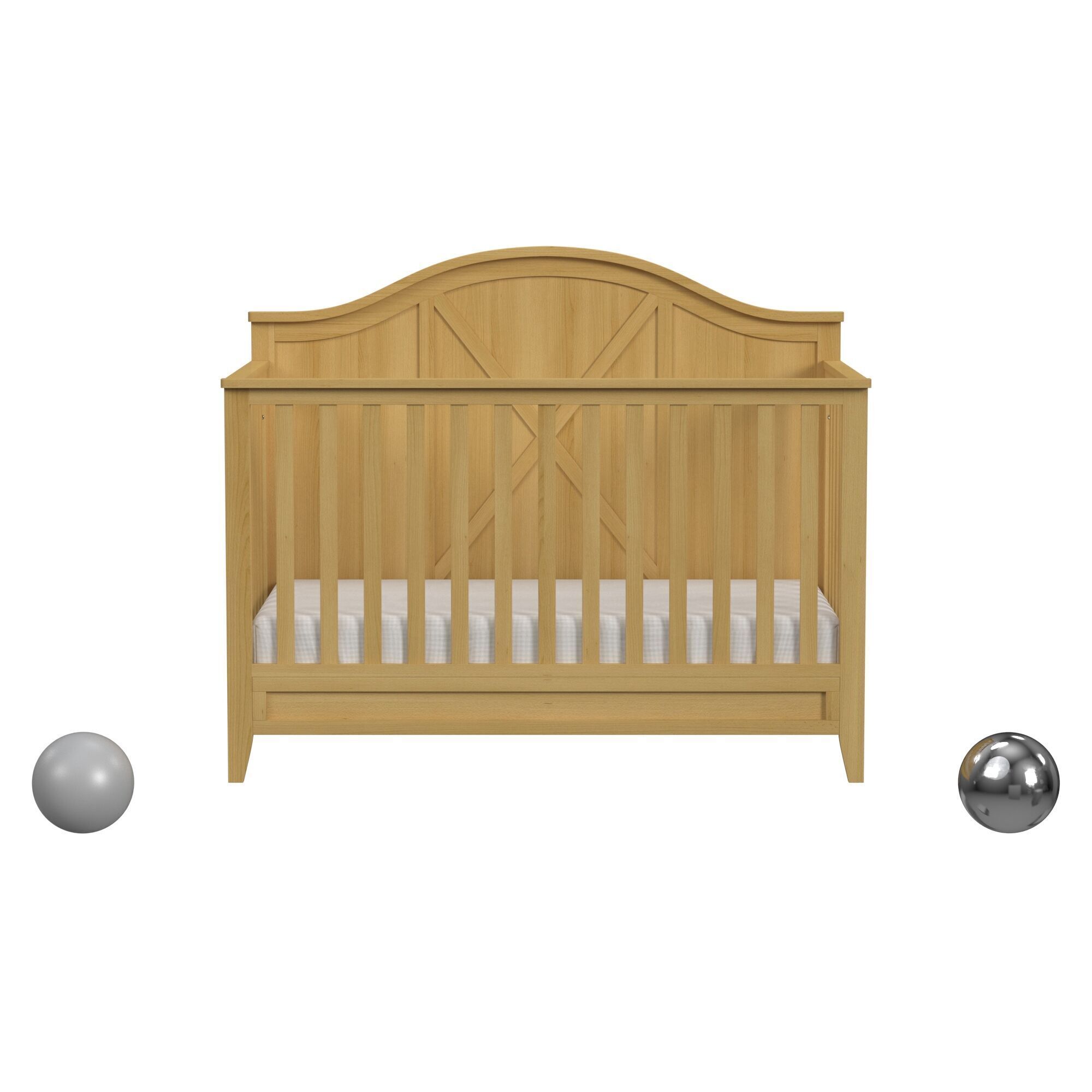 Farmhouse X Crib in Honey 3D model_1