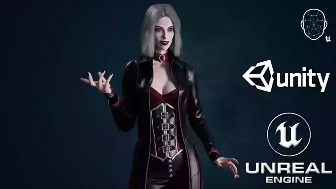 Vampire Luna Low-poly 3D model