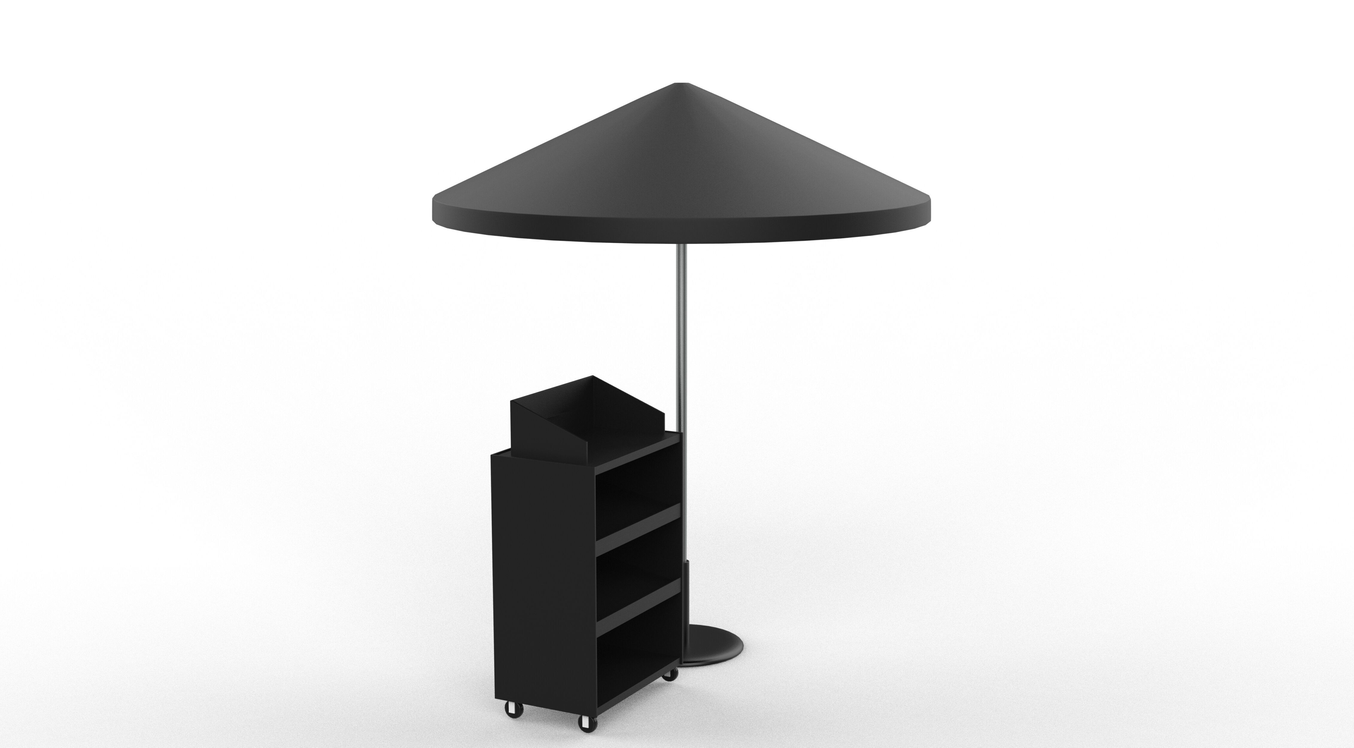 podium with Umbrella 3D model_9