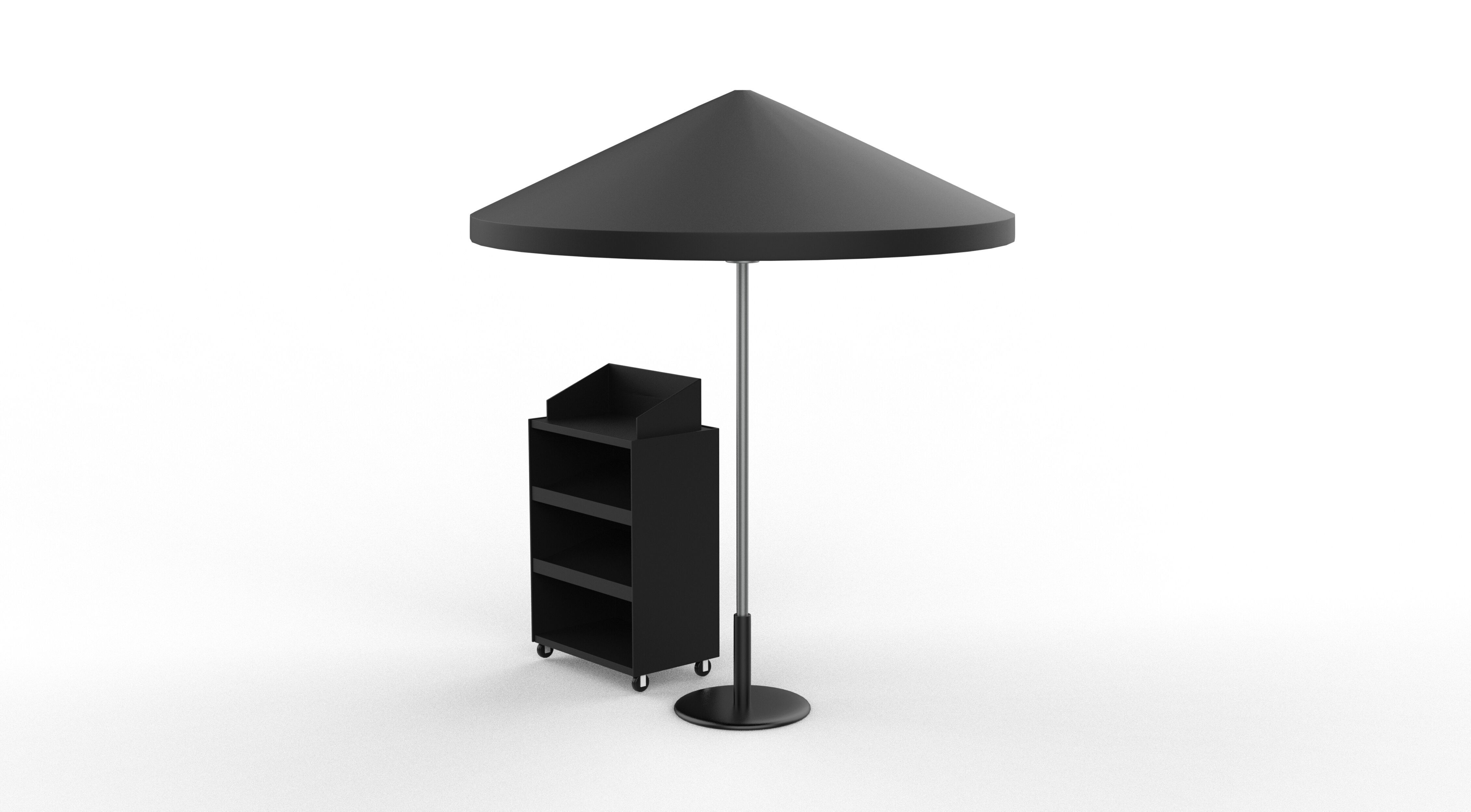 podium with Umbrella 3D model_11