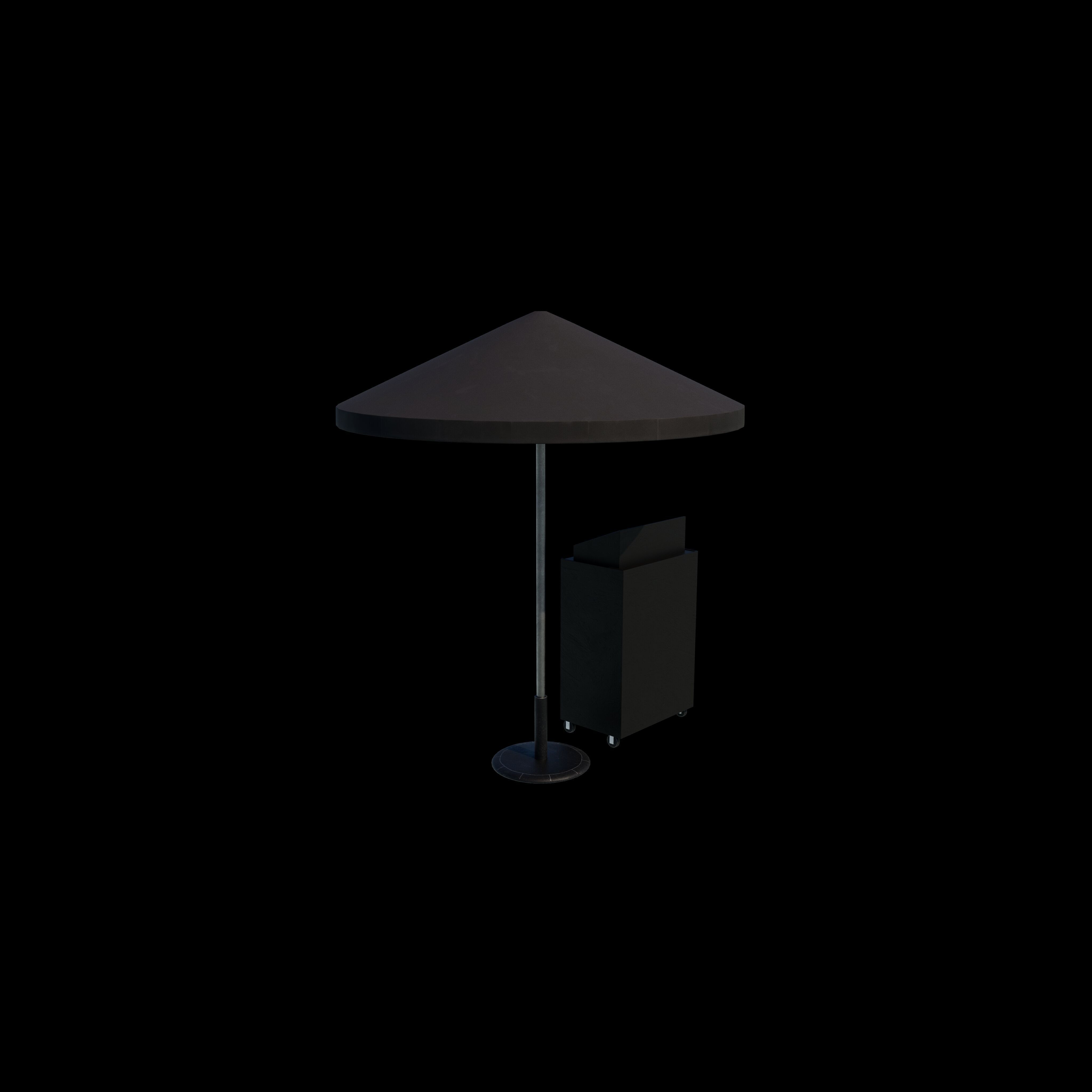 podium with Umbrella 3D model_4