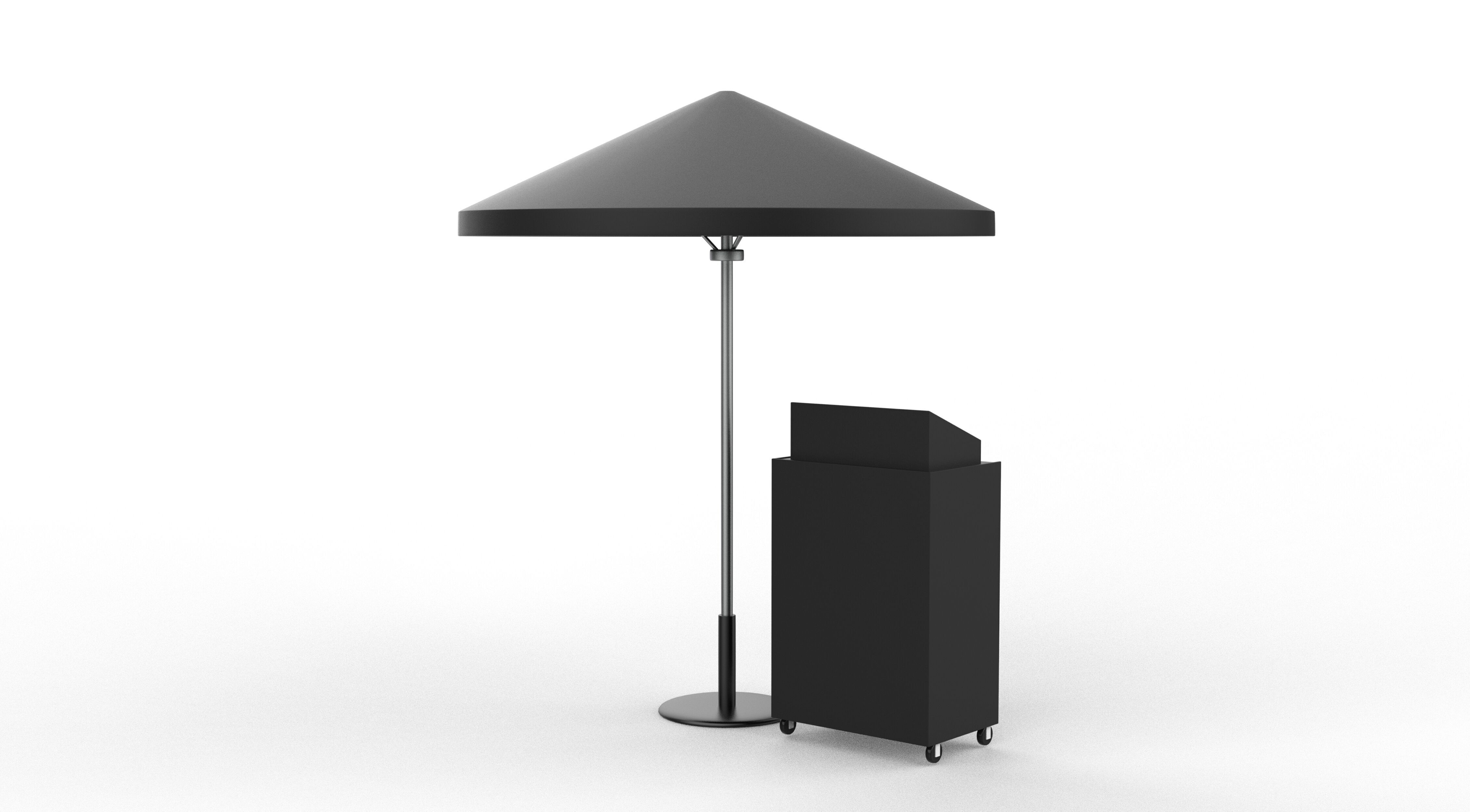podium with Umbrella 3D model_8