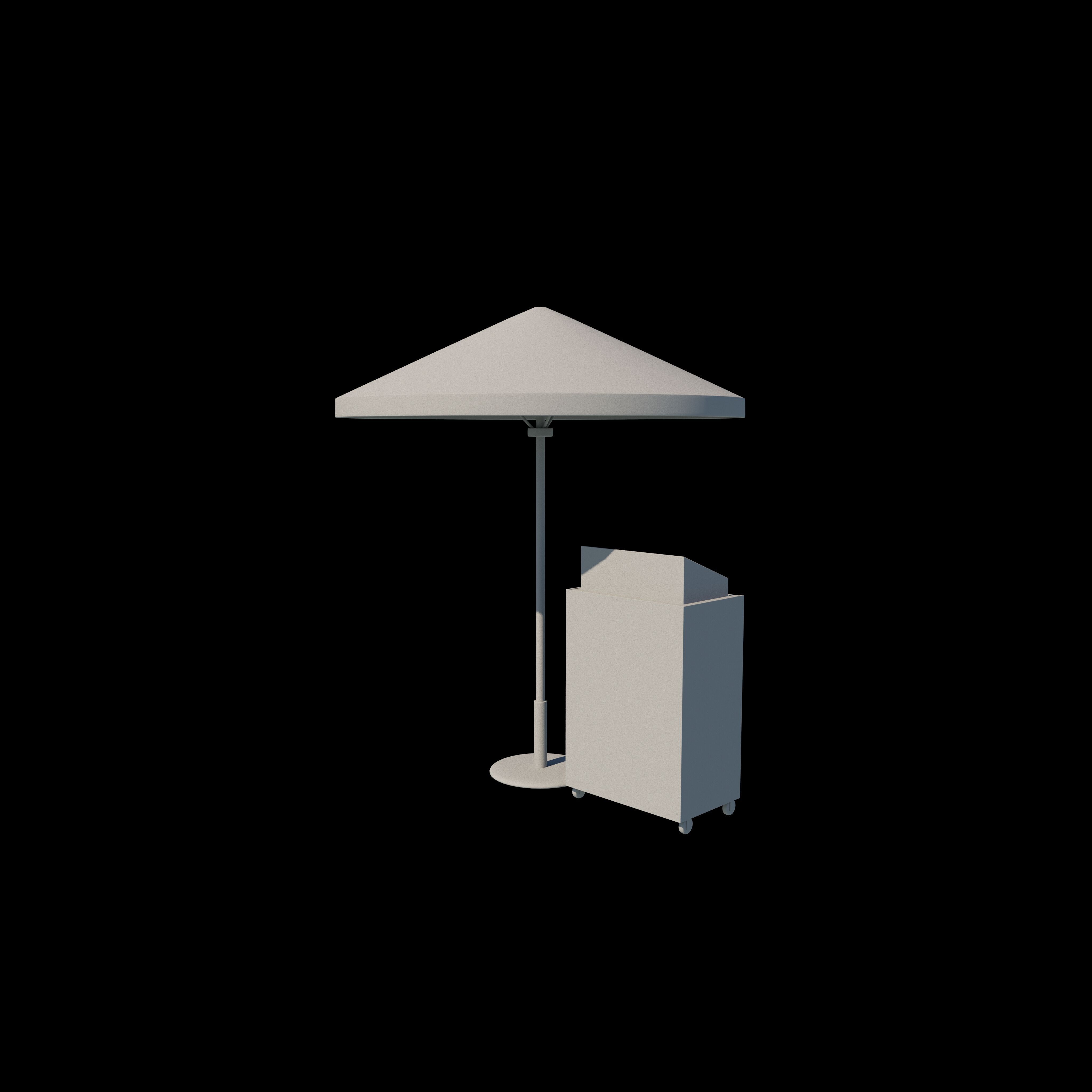 podium with Umbrella 3D model_7