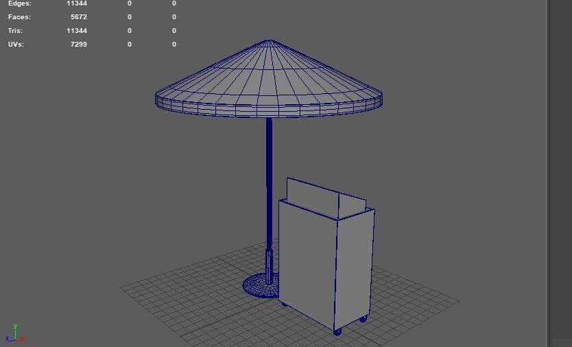 podium with Umbrella 3D model_14