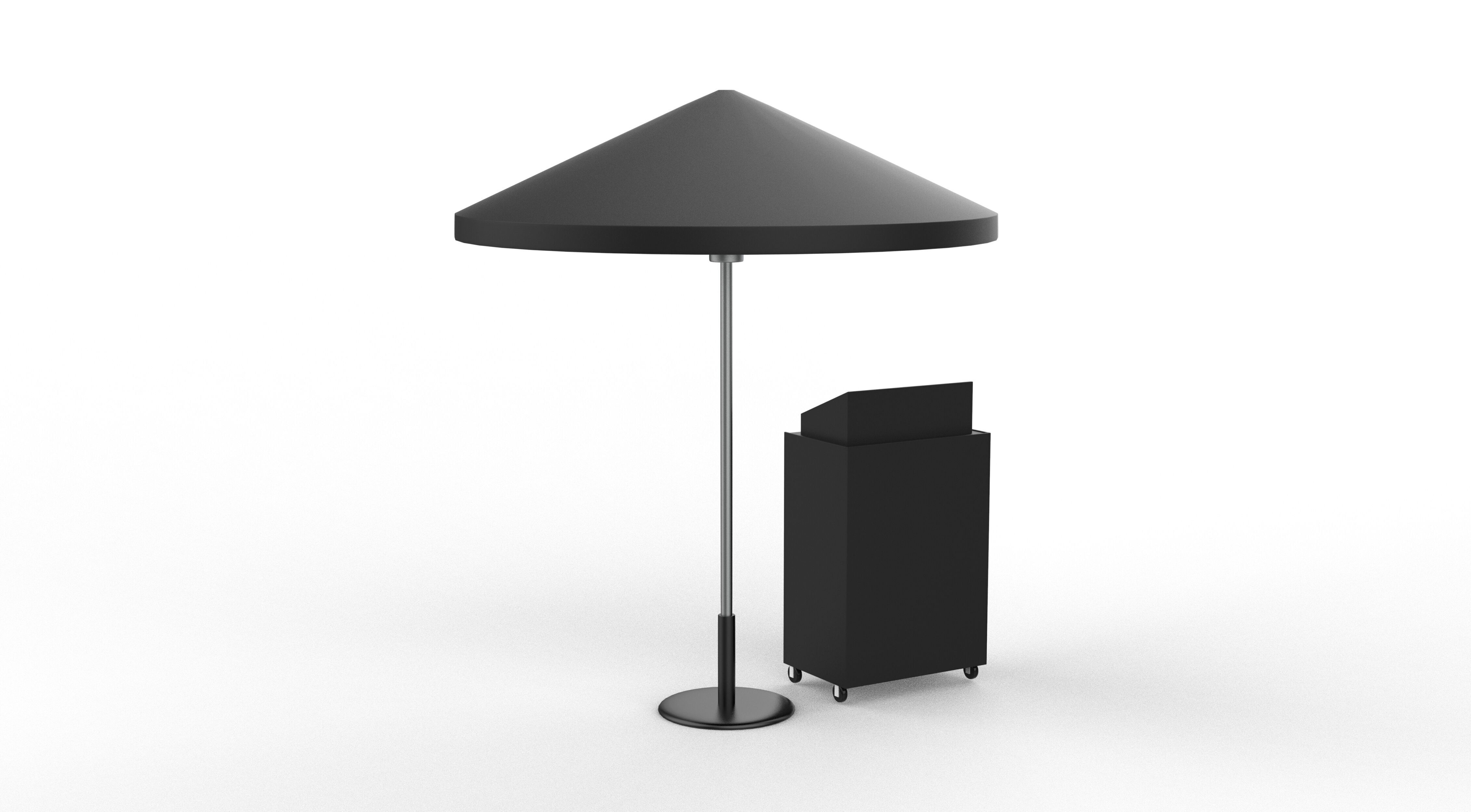 podium with Umbrella 3D model_15