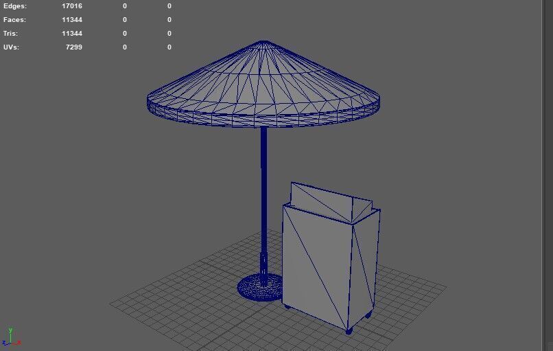 podium with Umbrella 3D model_12