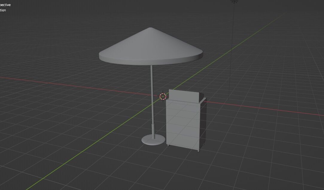 podium with Umbrella 3D model_13