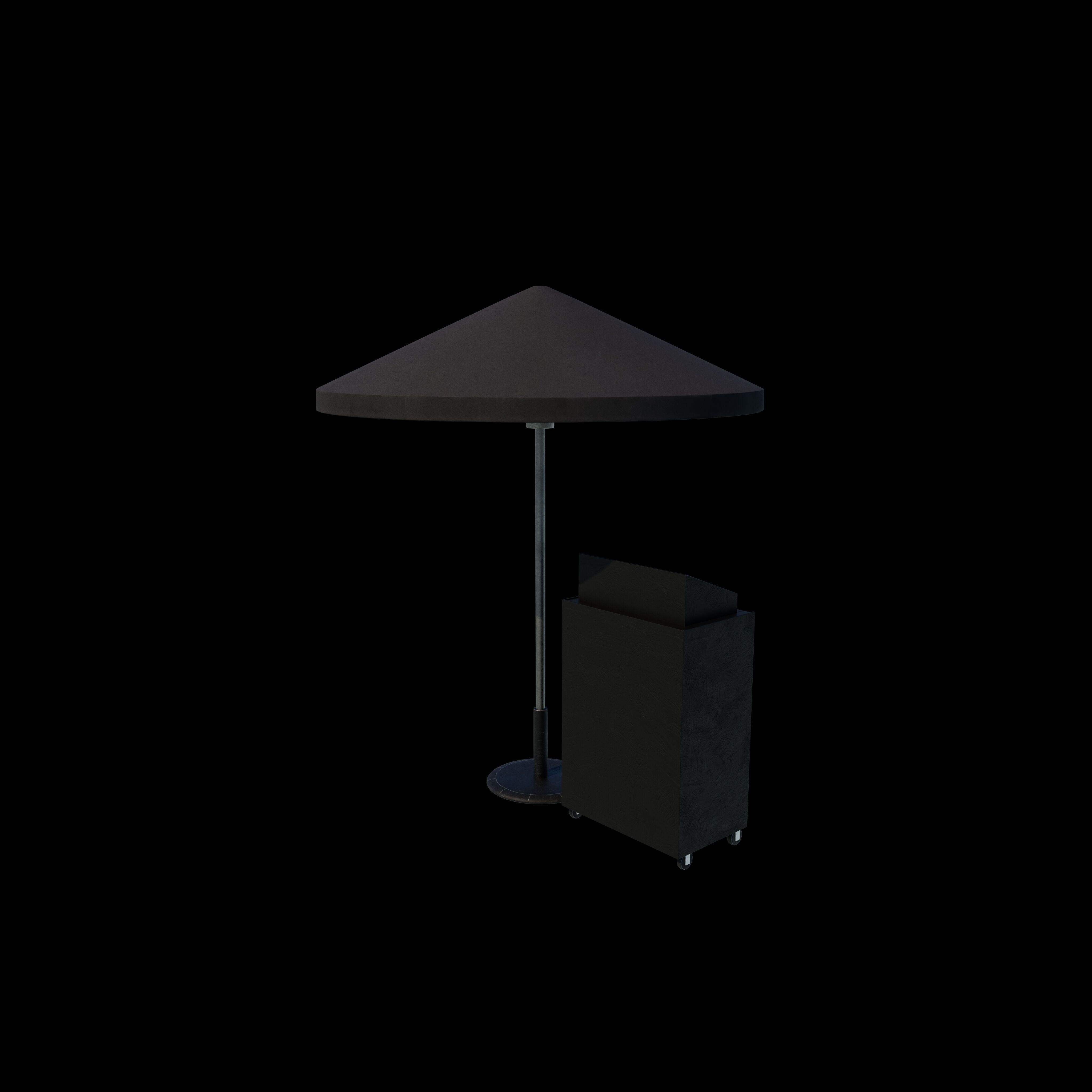 podium with Umbrella 3D model_2