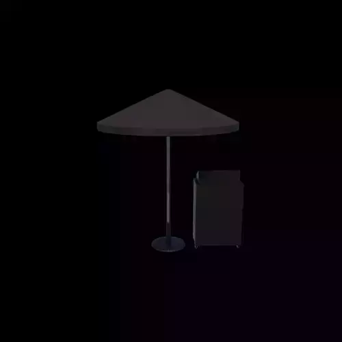 podium with Umbrella 3D model