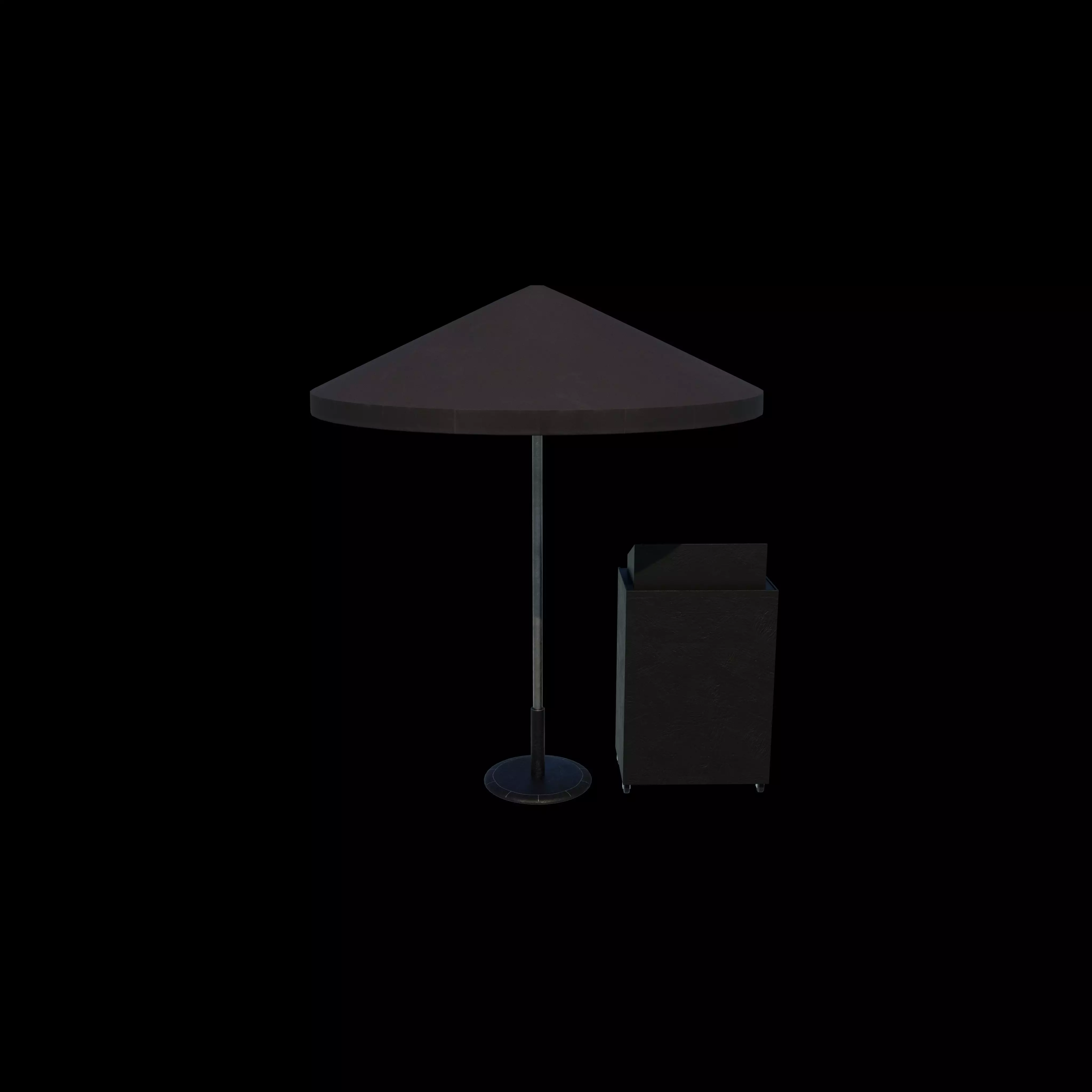 podium with Umbrella 3D model_0
