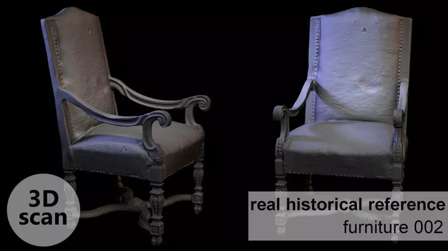 Furniture 002 - Historical armchair 3D print model