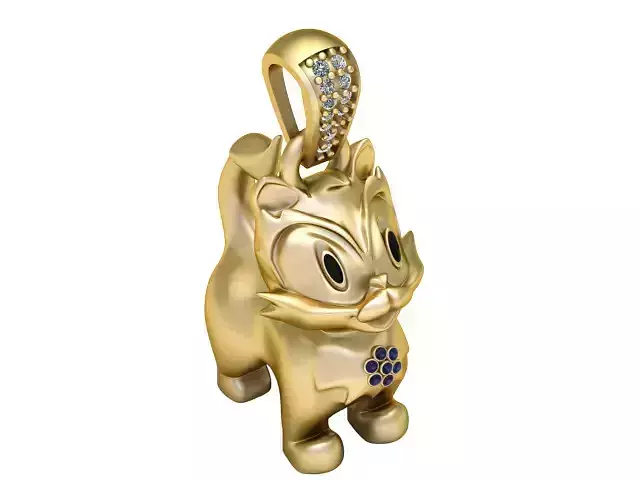 PUFFY CAT ANIMAL PENDANT 3D PRINTABLE MODEL 