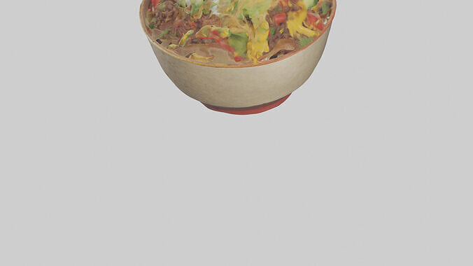 Burrito bowl model 3D model 4