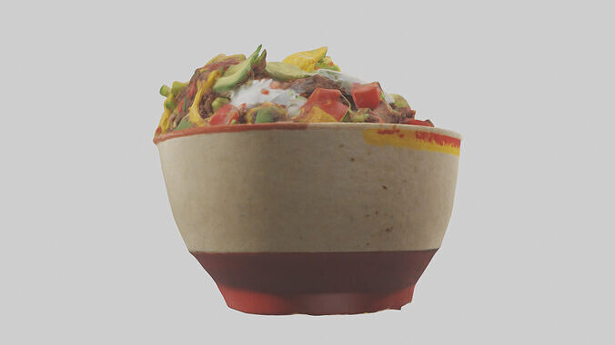 Burrito bowl model 3D model 3