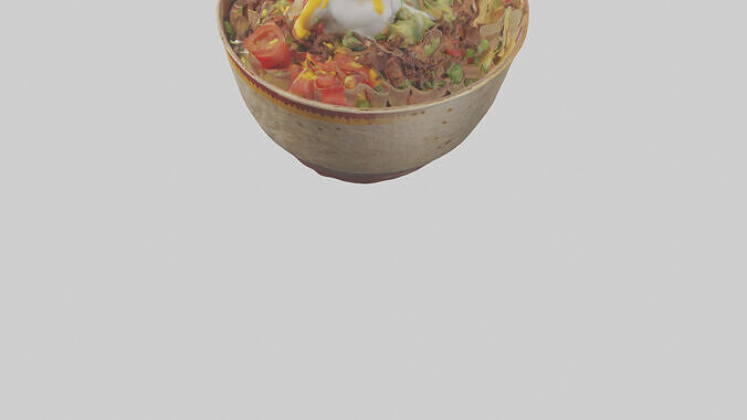 Burrito bowl model 3D model 6