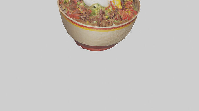 Burrito bowl model 3D model 7