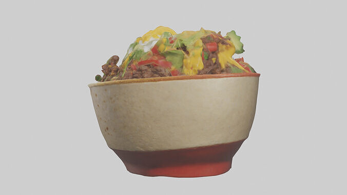 Burrito bowl model 3D model 2