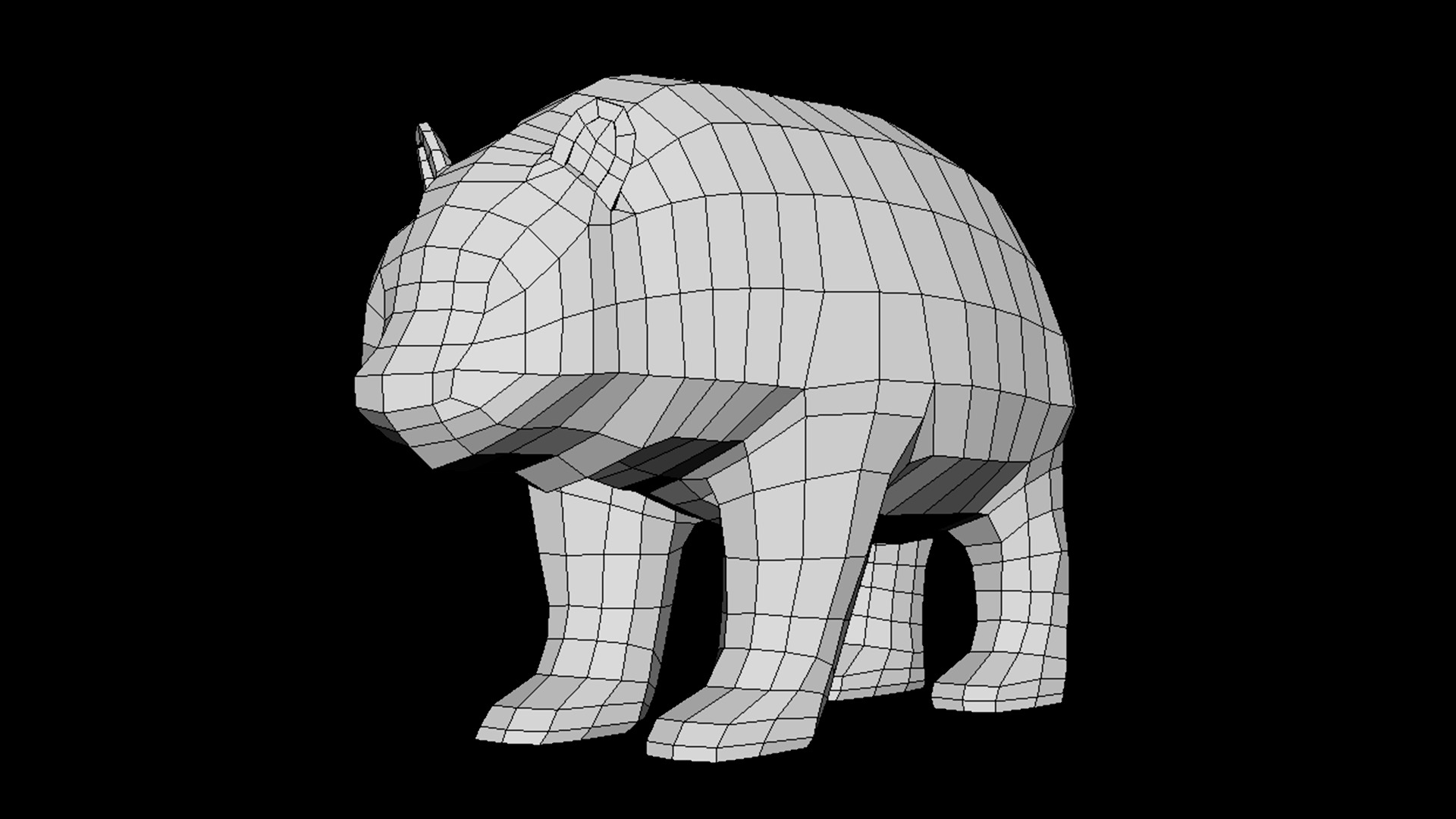 Panda model  Low Poly 3D model_1