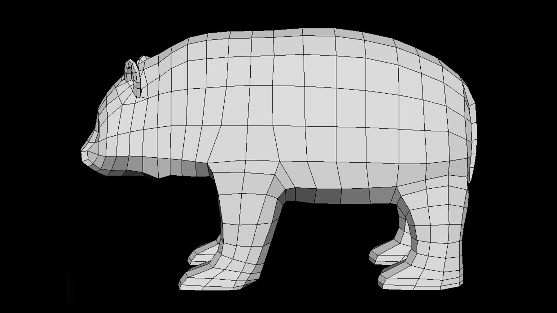 Panda model  Low Poly 3D model_2