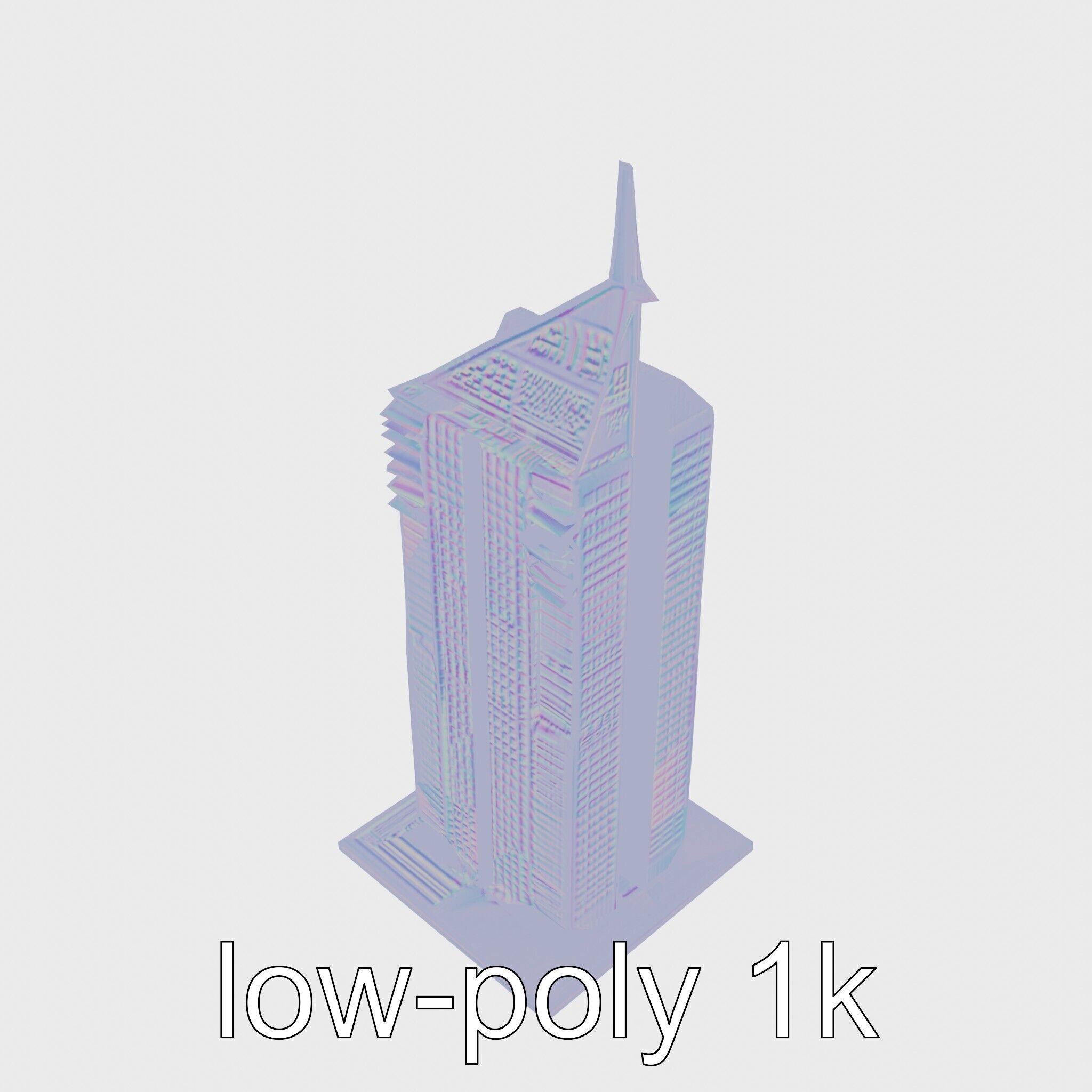 Futuristic Skyscraper Architectural Model Low-poly 3D model_23