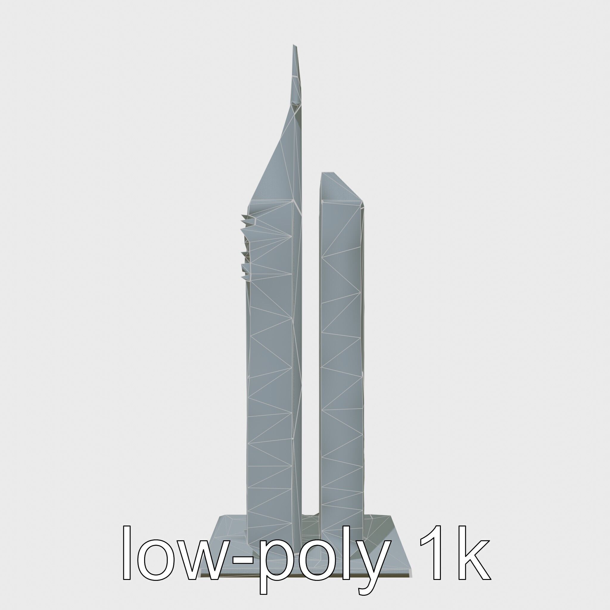 Futuristic Skyscraper Architectural Model Low-poly 3D model_12