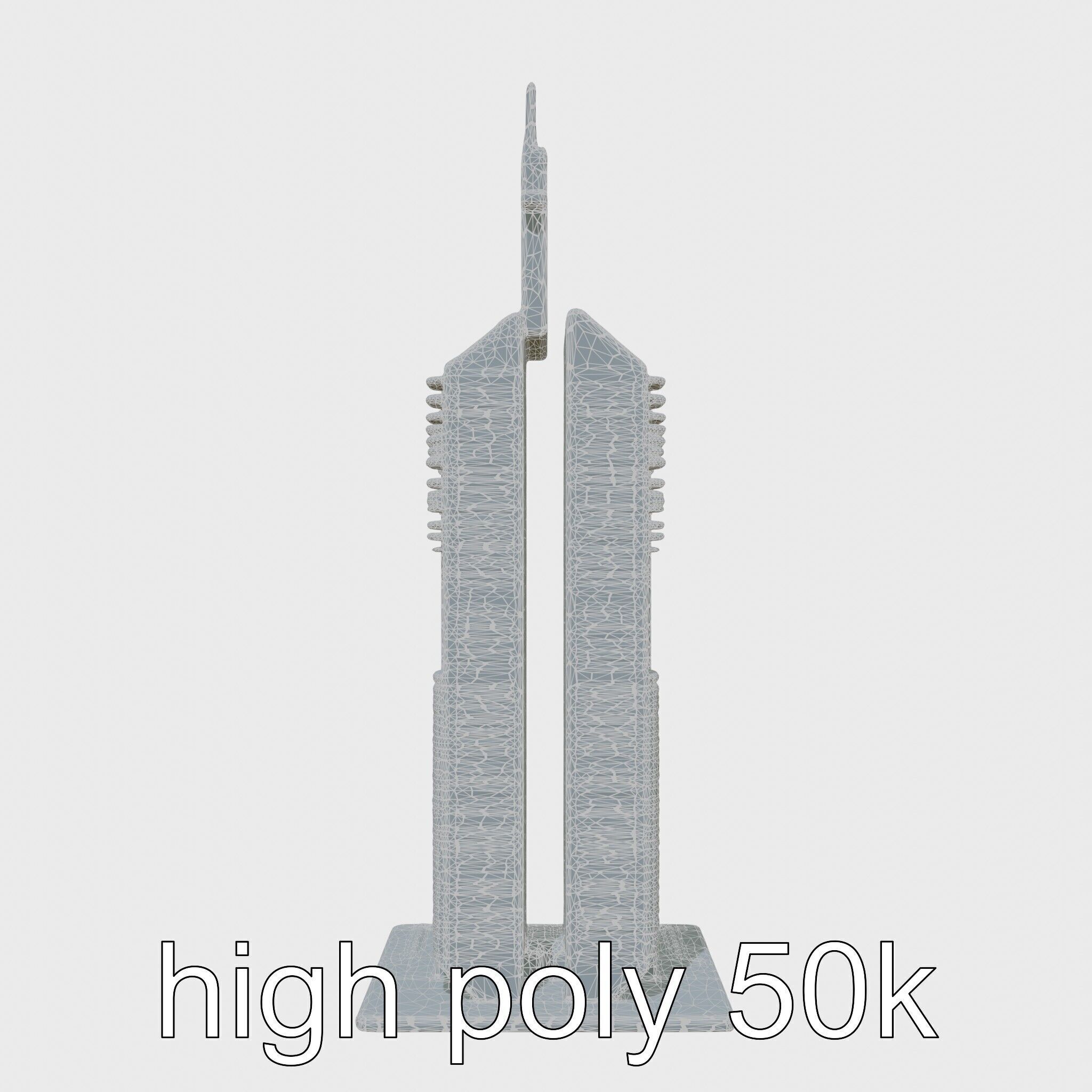 Futuristic Skyscraper Architectural Model Low-poly 3D model_20