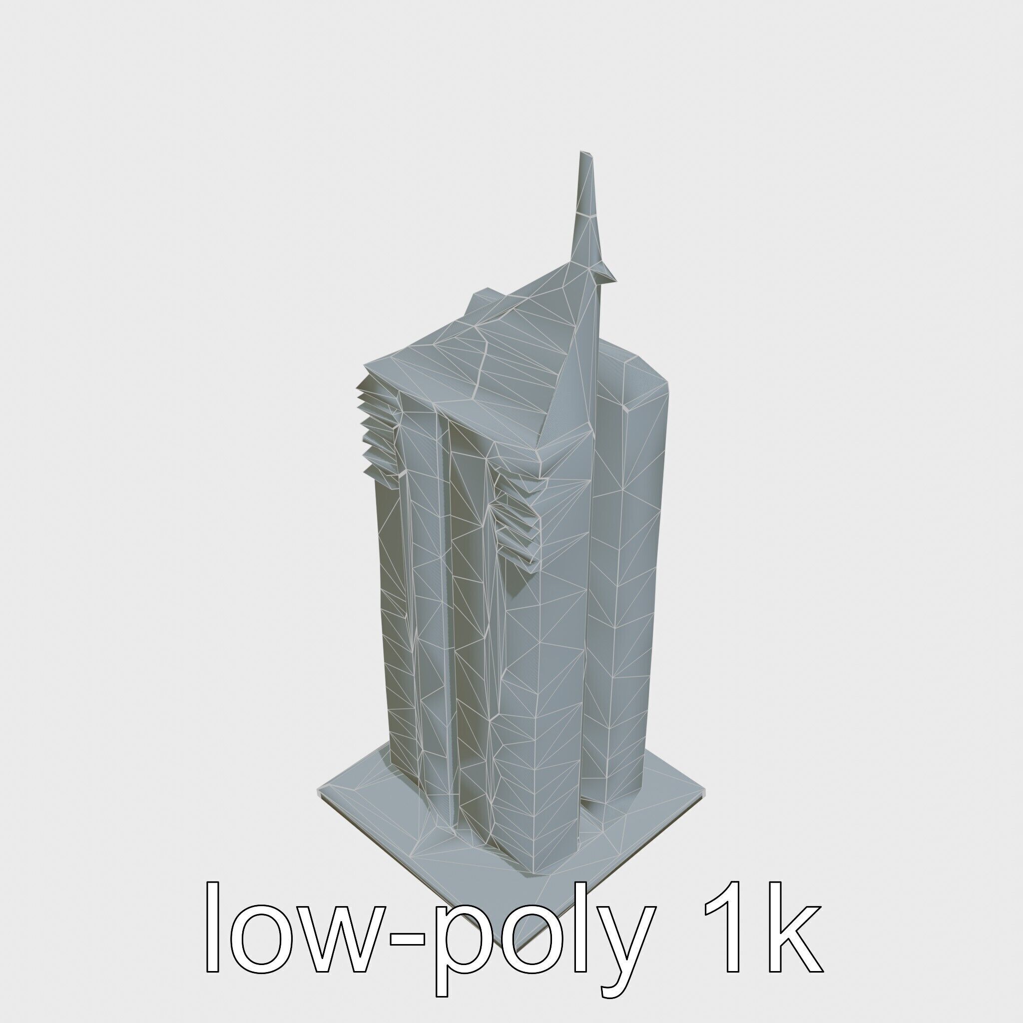 Futuristic Skyscraper Architectural Model Low-poly 3D model_10