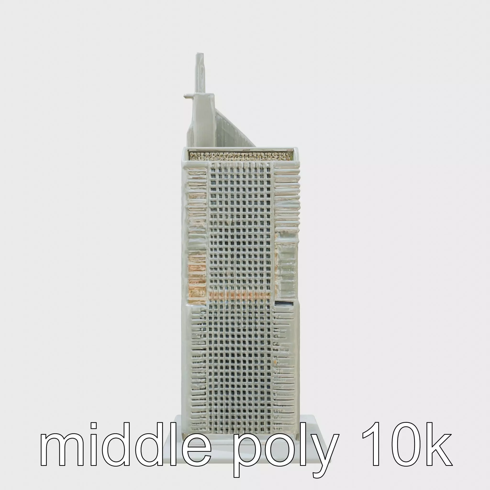 Futuristic Skyscraper Architectural Model Low-poly 3D model_0
