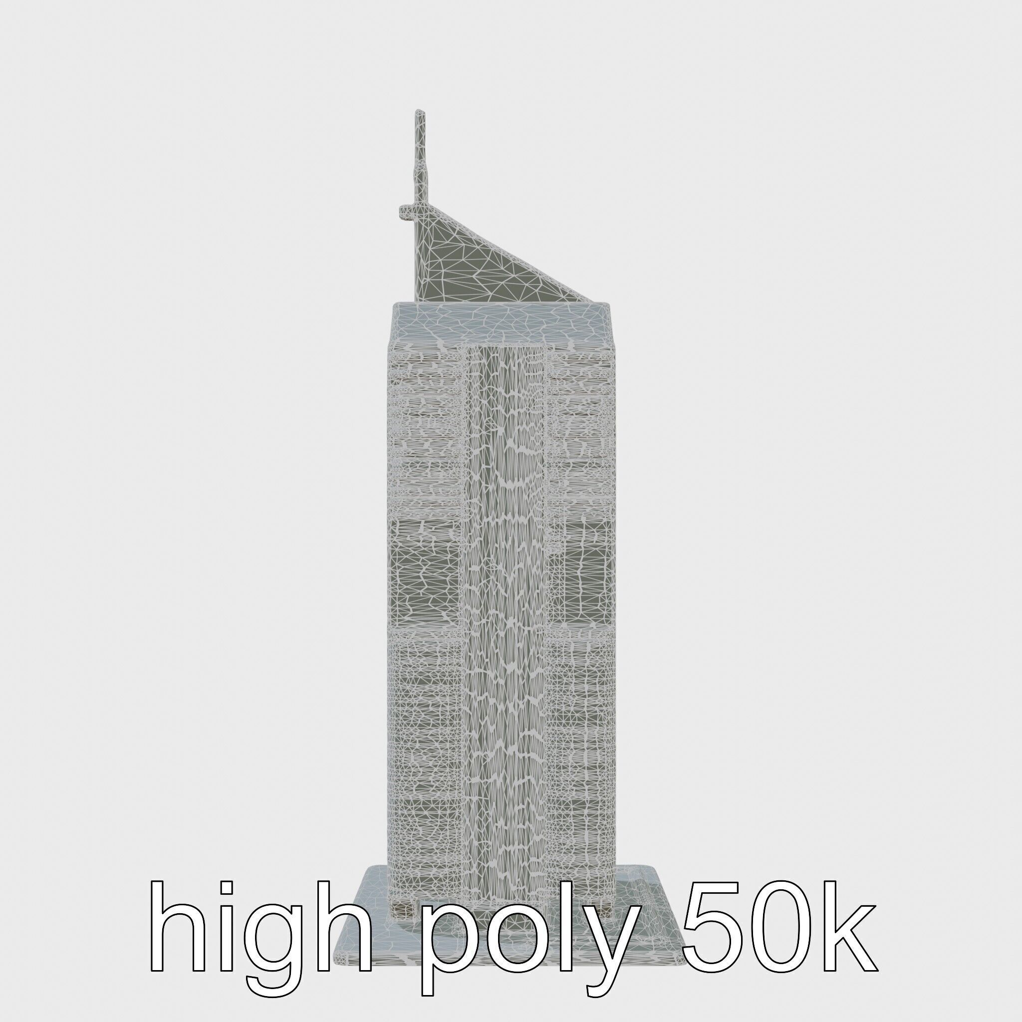 Futuristic Skyscraper Architectural Model Low-poly 3D model_5