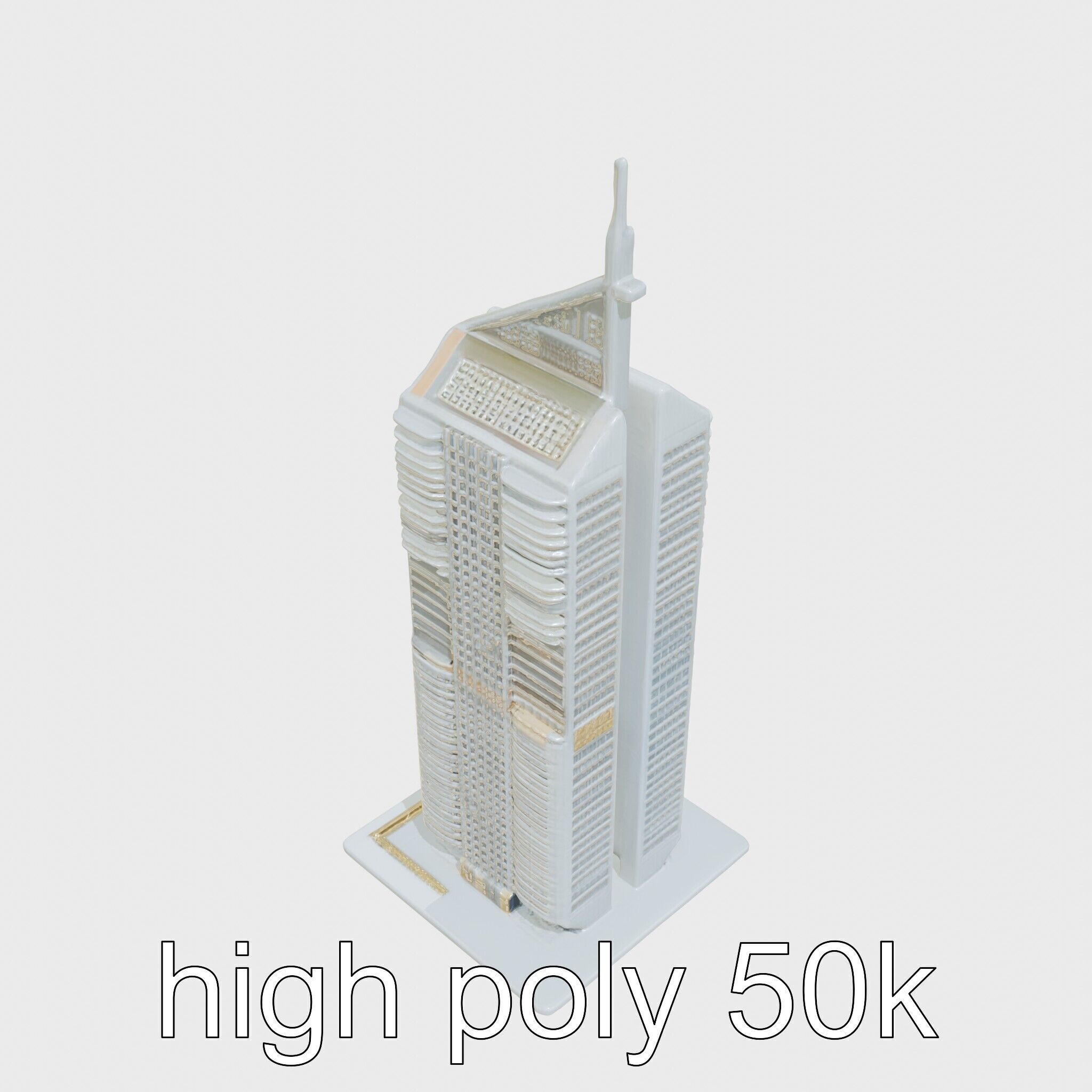 Futuristic Skyscraper Architectural Model Low-poly 3D model_8