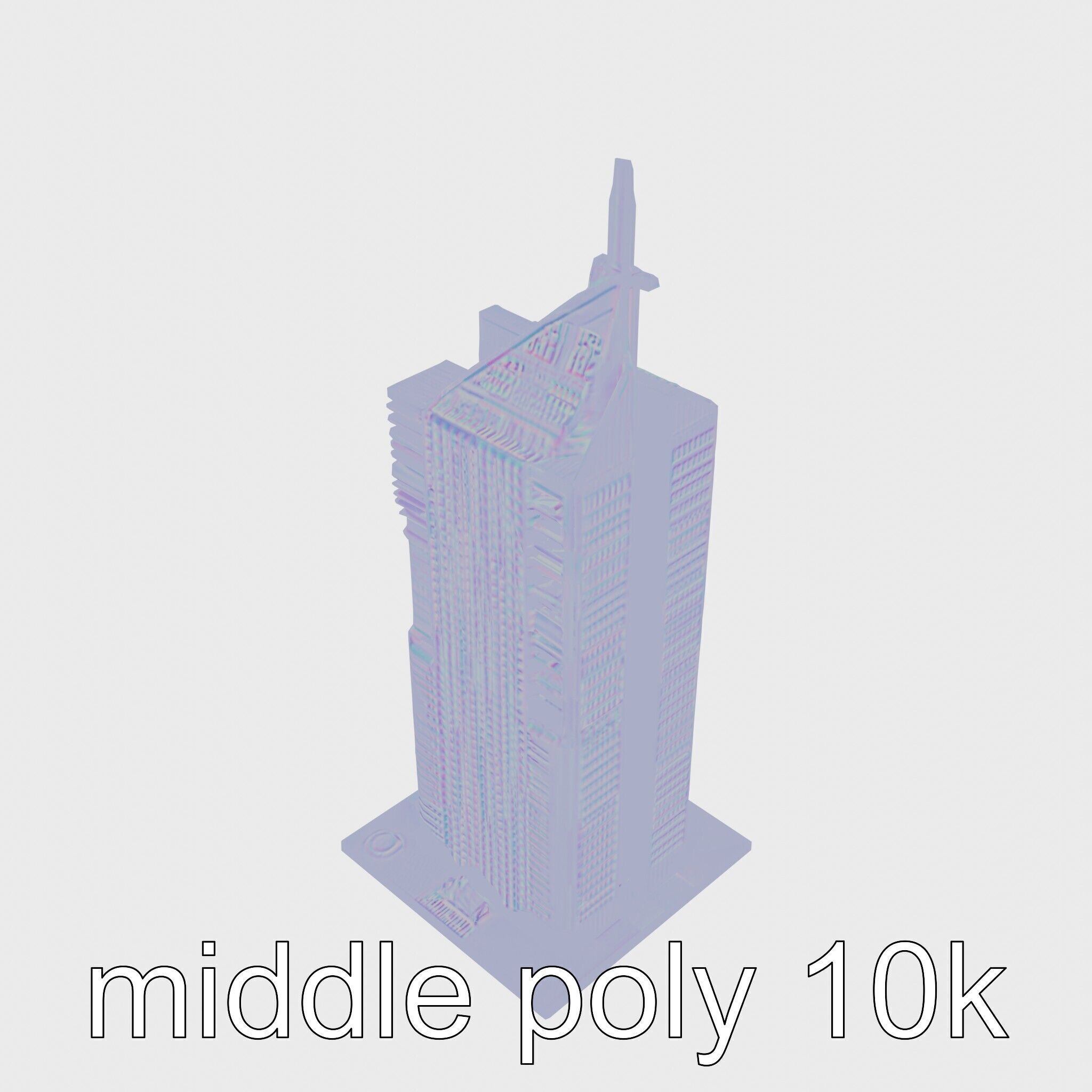 Futuristic Skyscraper Architectural Model Low-poly 3D model_15