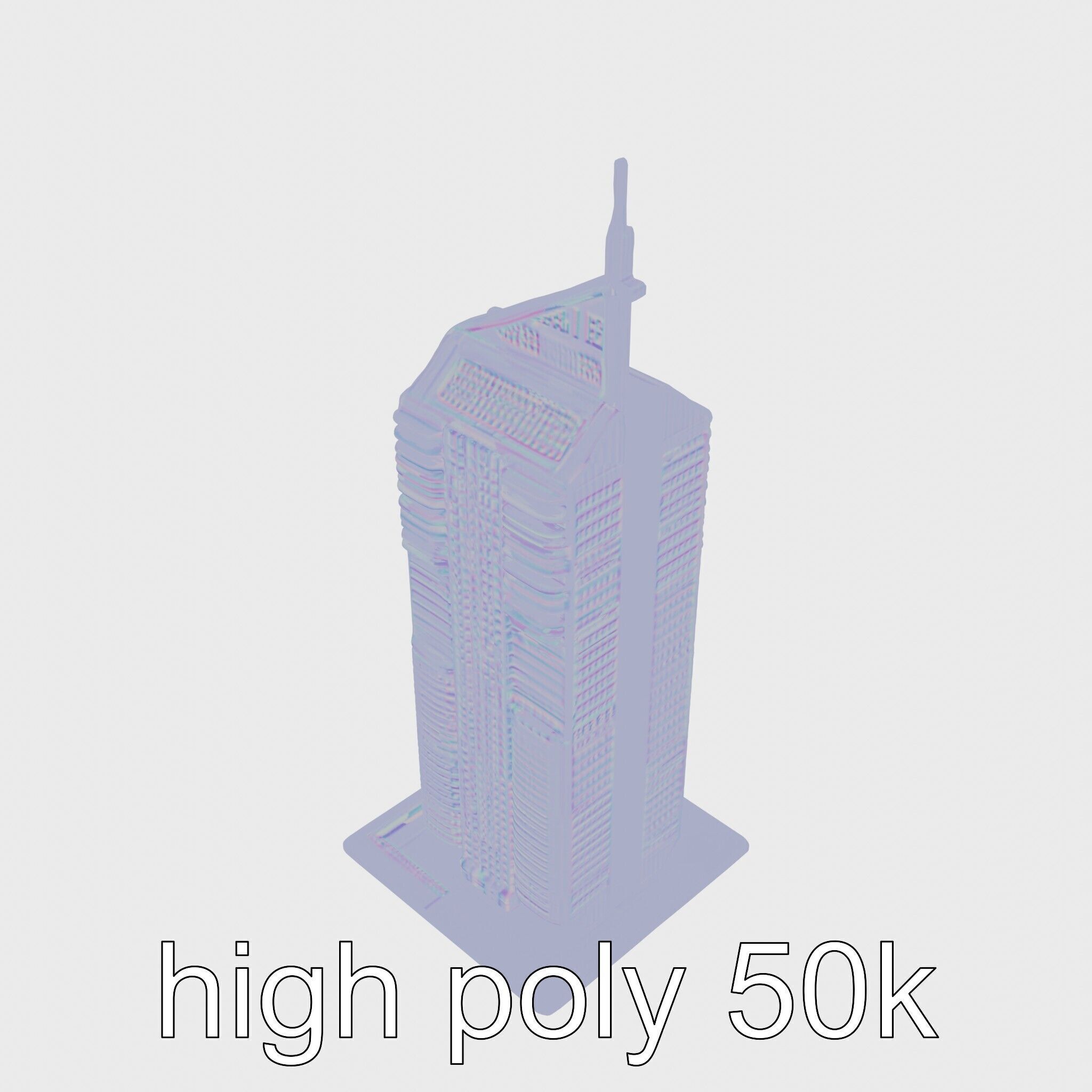 Futuristic Skyscraper Architectural Model Low-poly 3D model_17