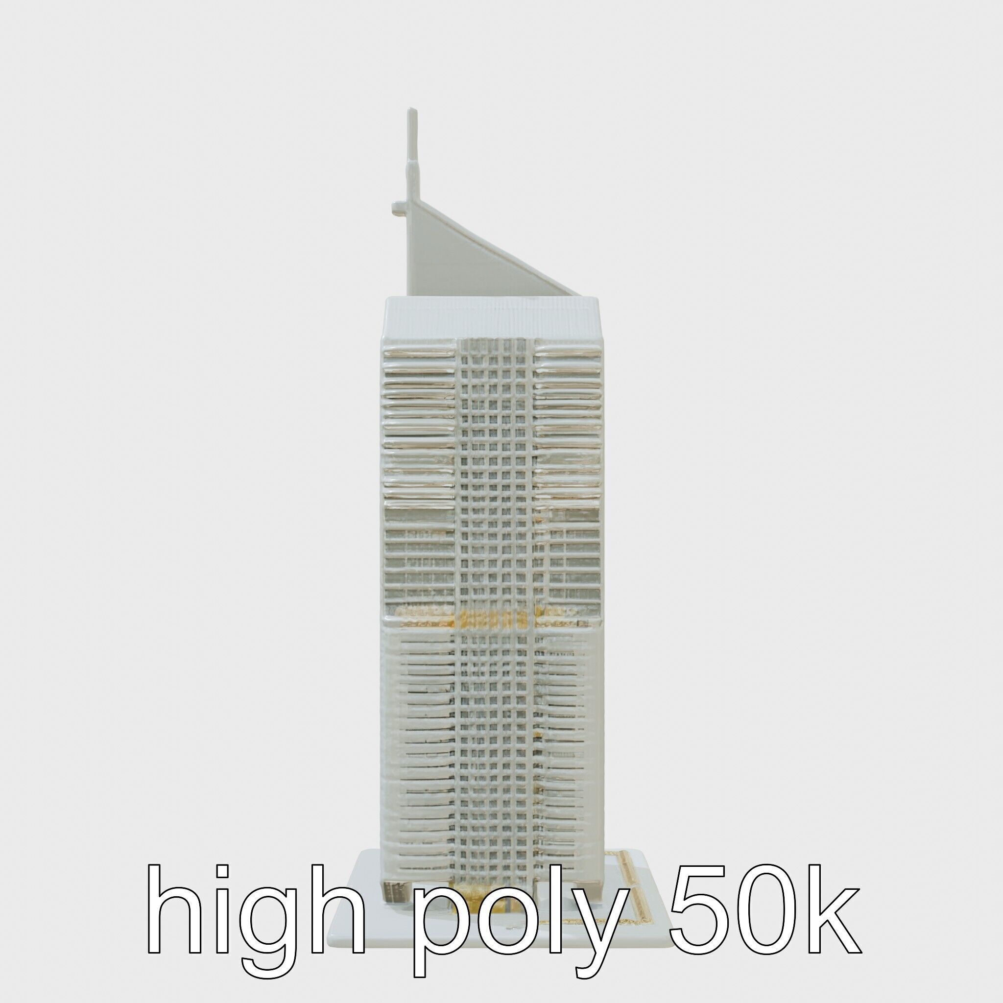 Futuristic Skyscraper Architectural Model Low-poly 3D model_2