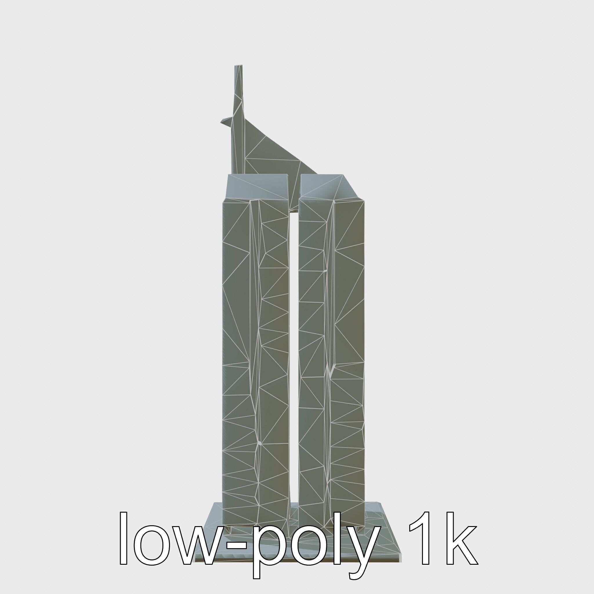 Futuristic Skyscraper Architectural Model Low-poly 3D model_7