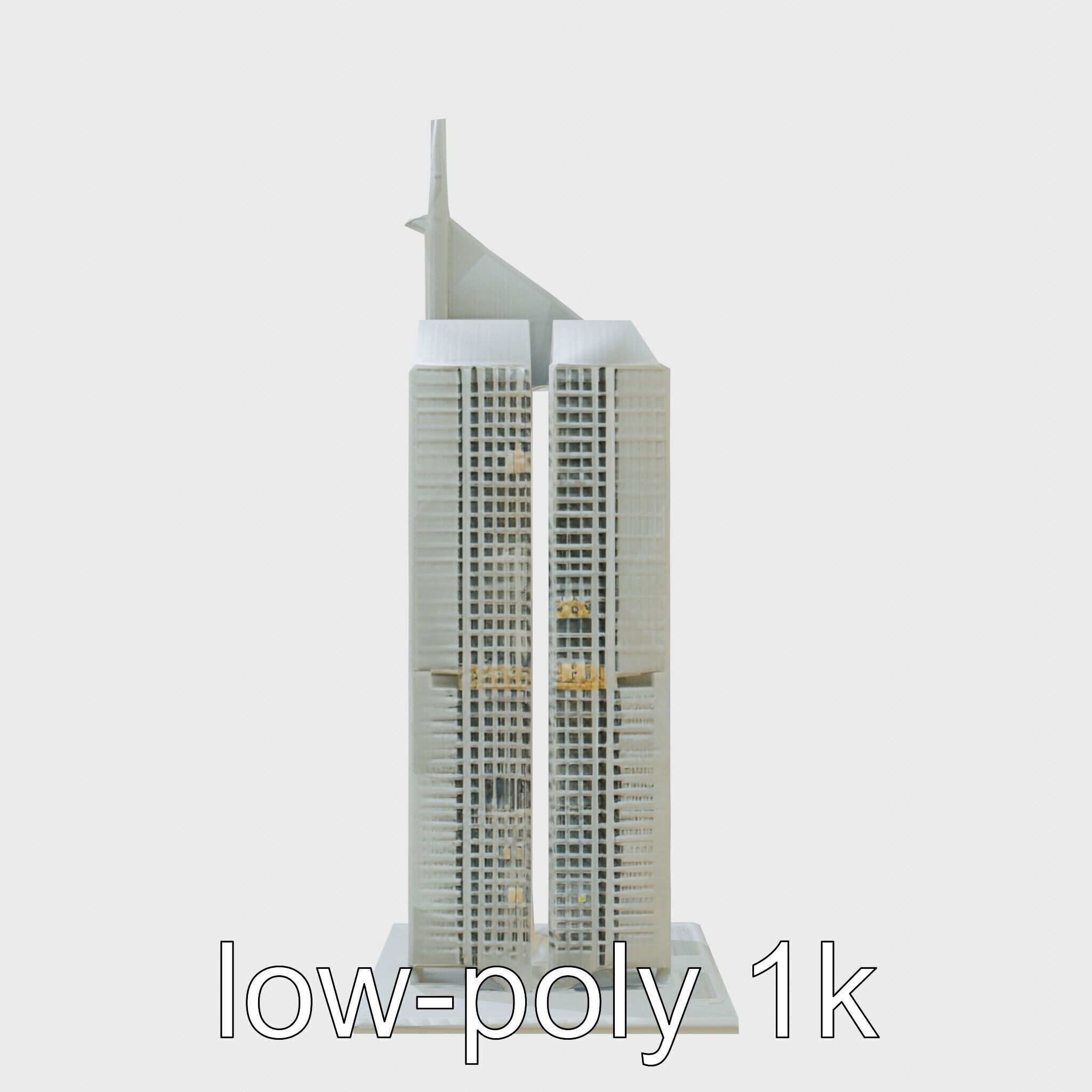 Futuristic Skyscraper Architectural Model Low-poly 3D model_4