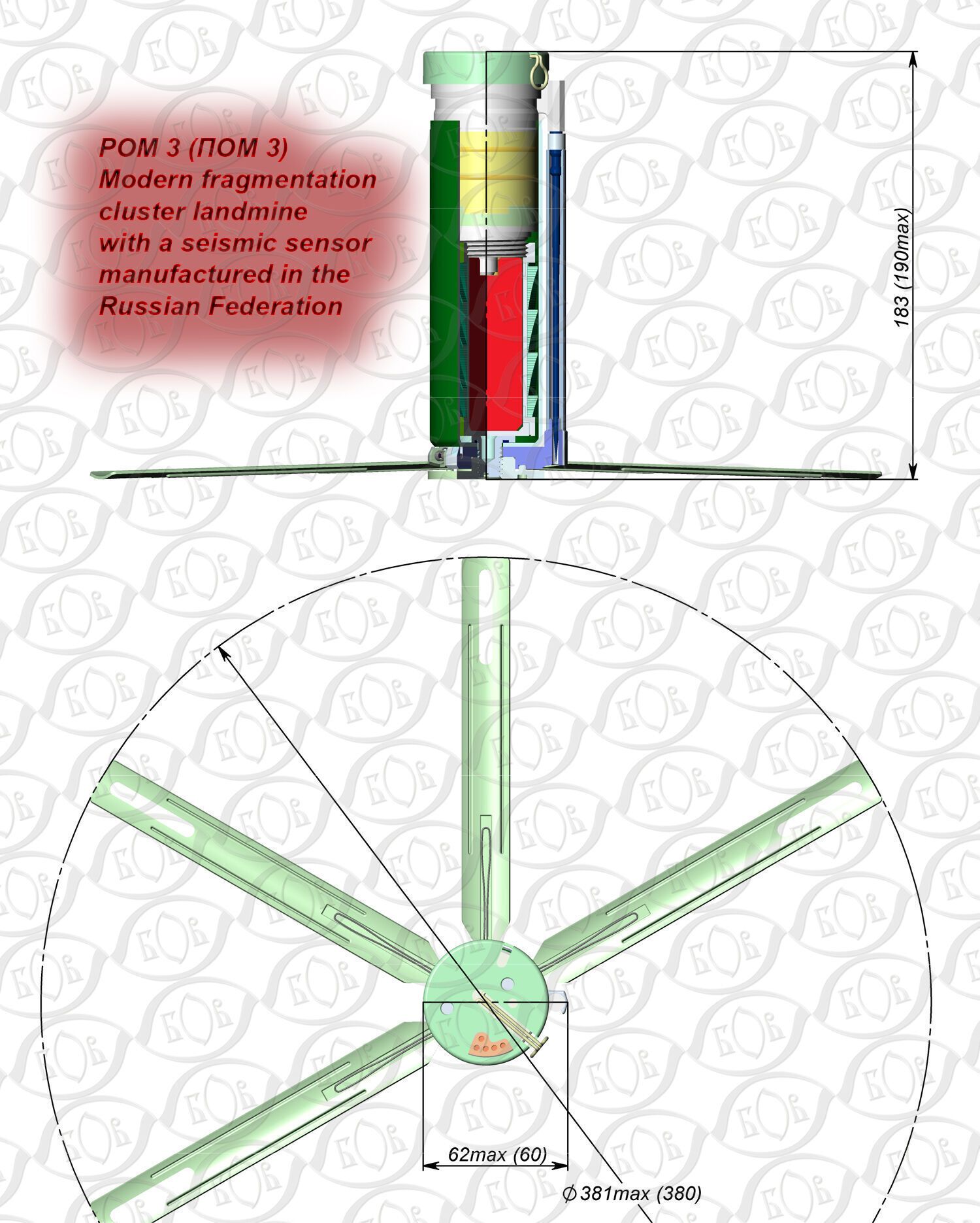 POM 3 Russian fragmentation landmine 3Dprinable moulage 3D model_4