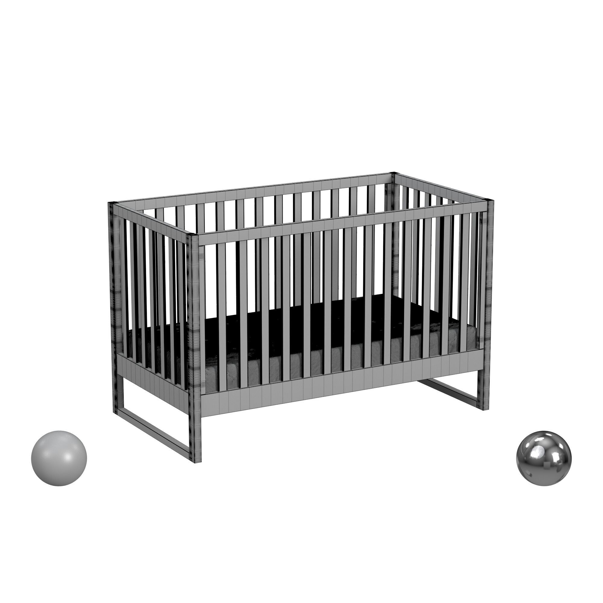 Hunter 3in1 Convertible Crib 3D model_3
