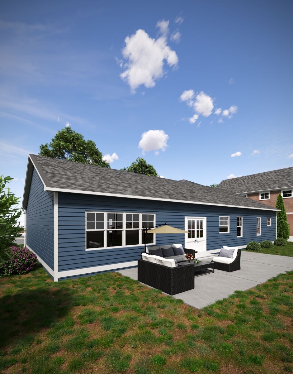 Set of 3 American Style Houses Architectural 3D Models 3D model_7